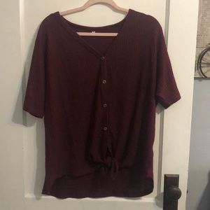 NWOT V-neck loose fitting short sleeved shirt